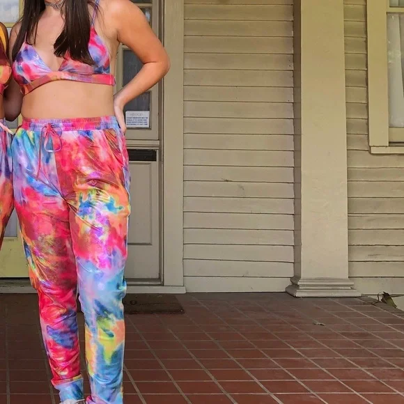 Dolls Kill Tie dye, Multi Color, Rainbow Pants Set🌈 - Picture 1 of 2